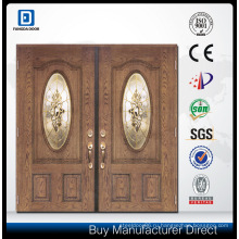 Двойной декоративные стеклянные вставки классические рук ремесло стекловолокна дверь